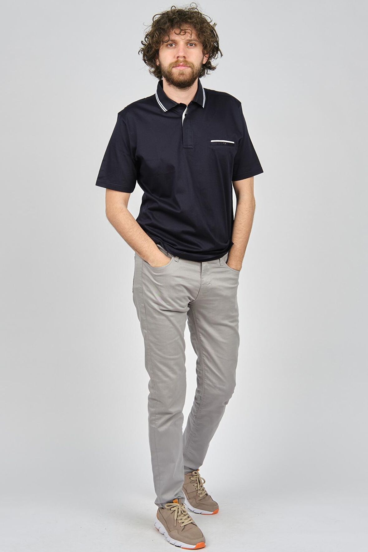 Dolfini Erkek Cep Detaylı Polo Yaka T-Shirt 4841638 Lacivert