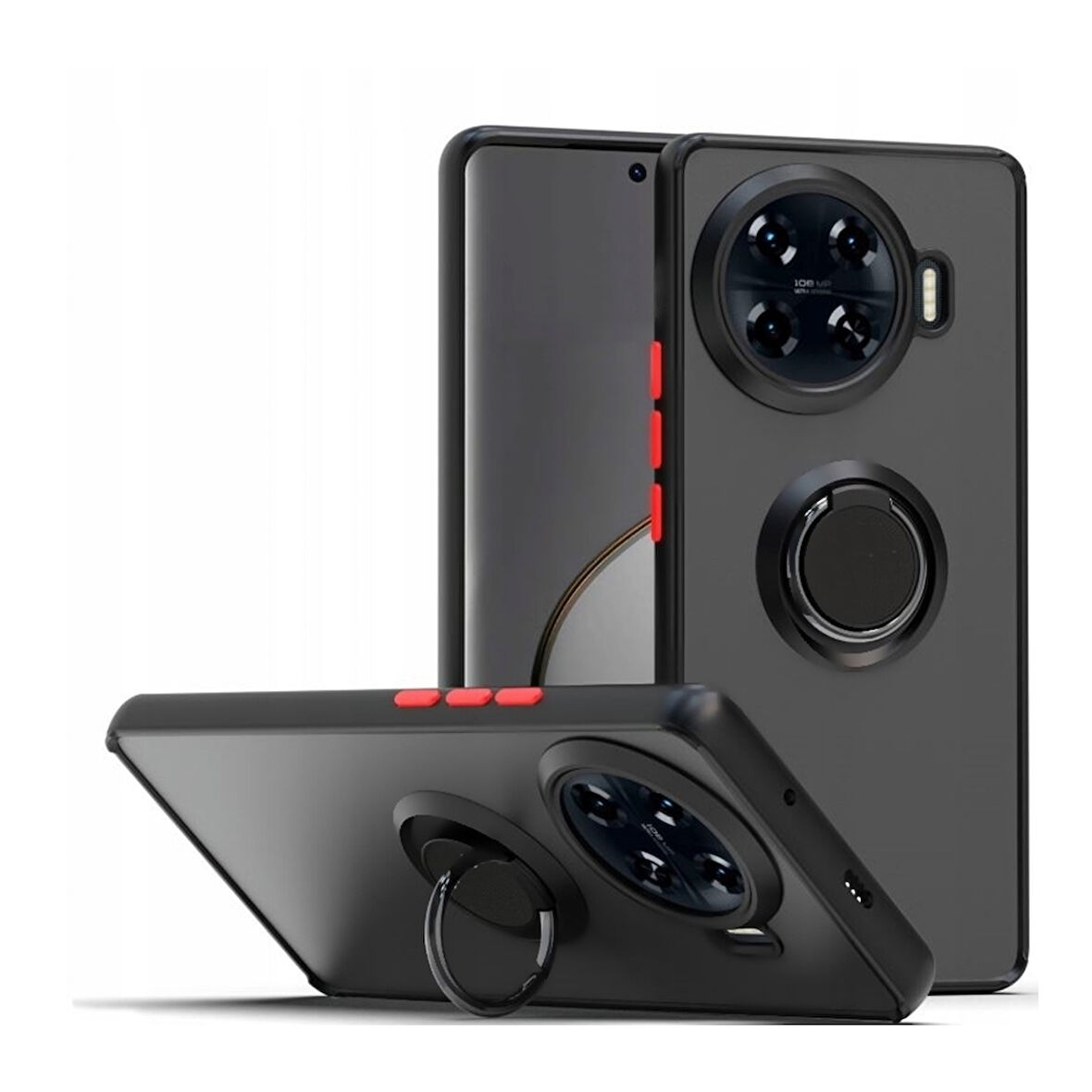 Gpack Tecno Spark 20 Pro Plus uyumlu Kılıf Montreal Yüzüklü Mıknatıslı Kamera Korumalı Silikon