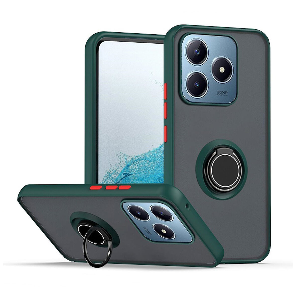 Gpack Realme C63 uyumlu Kılıf Montreal Yüzüklü Mıknatıslı Kamera Korumalı Silikon