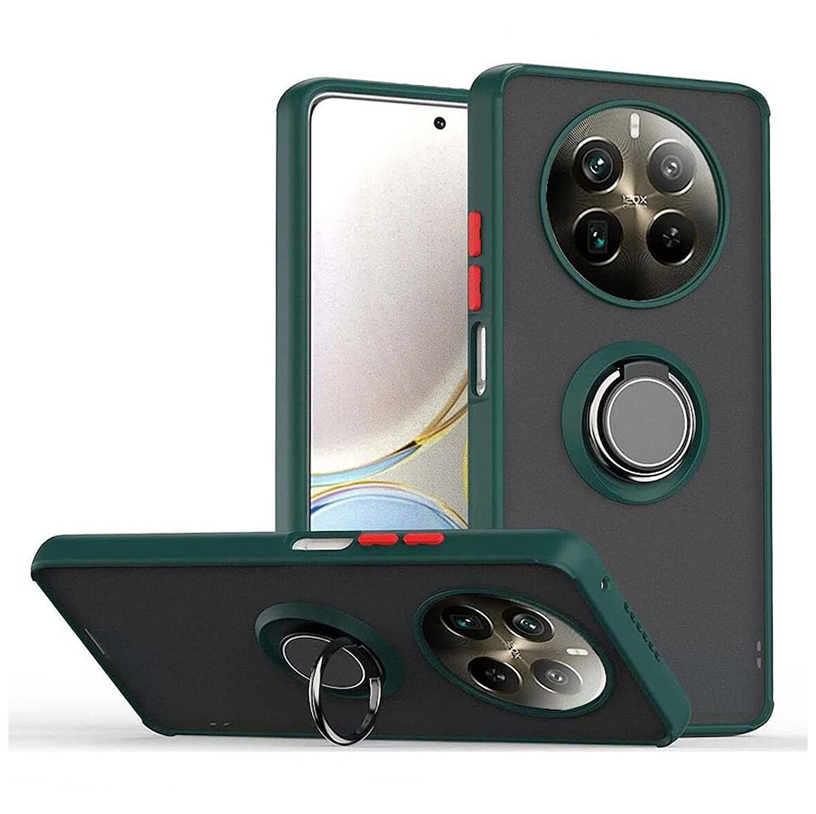 Gpack Realme 12 Pro uyumlu Kılıf Montreal Yüzüklü Mıknatıslı Kamera Korumalı Silikon