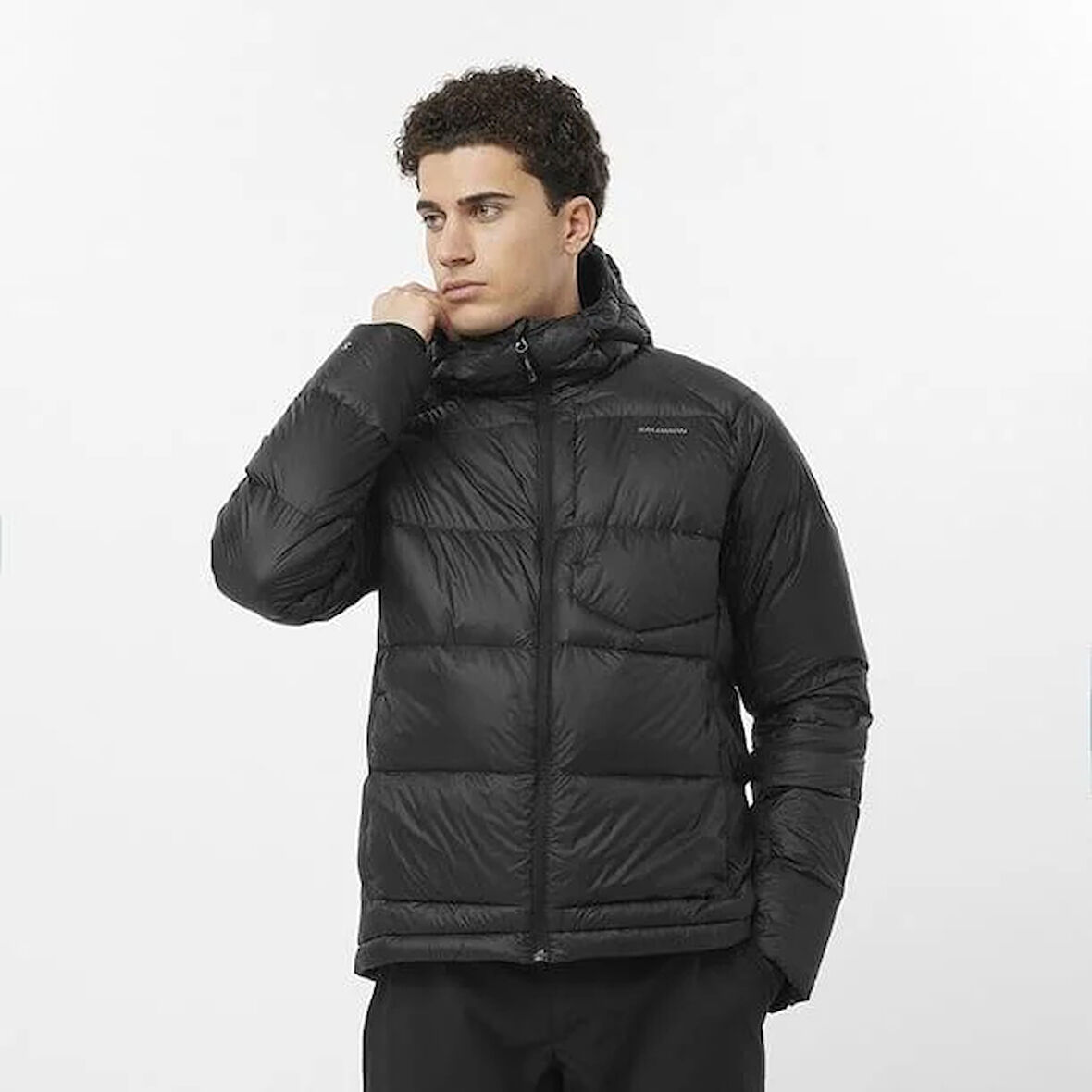 Salomon Outline Down Hooded Jacket Erkek Ceket LC2361000-Deep Black