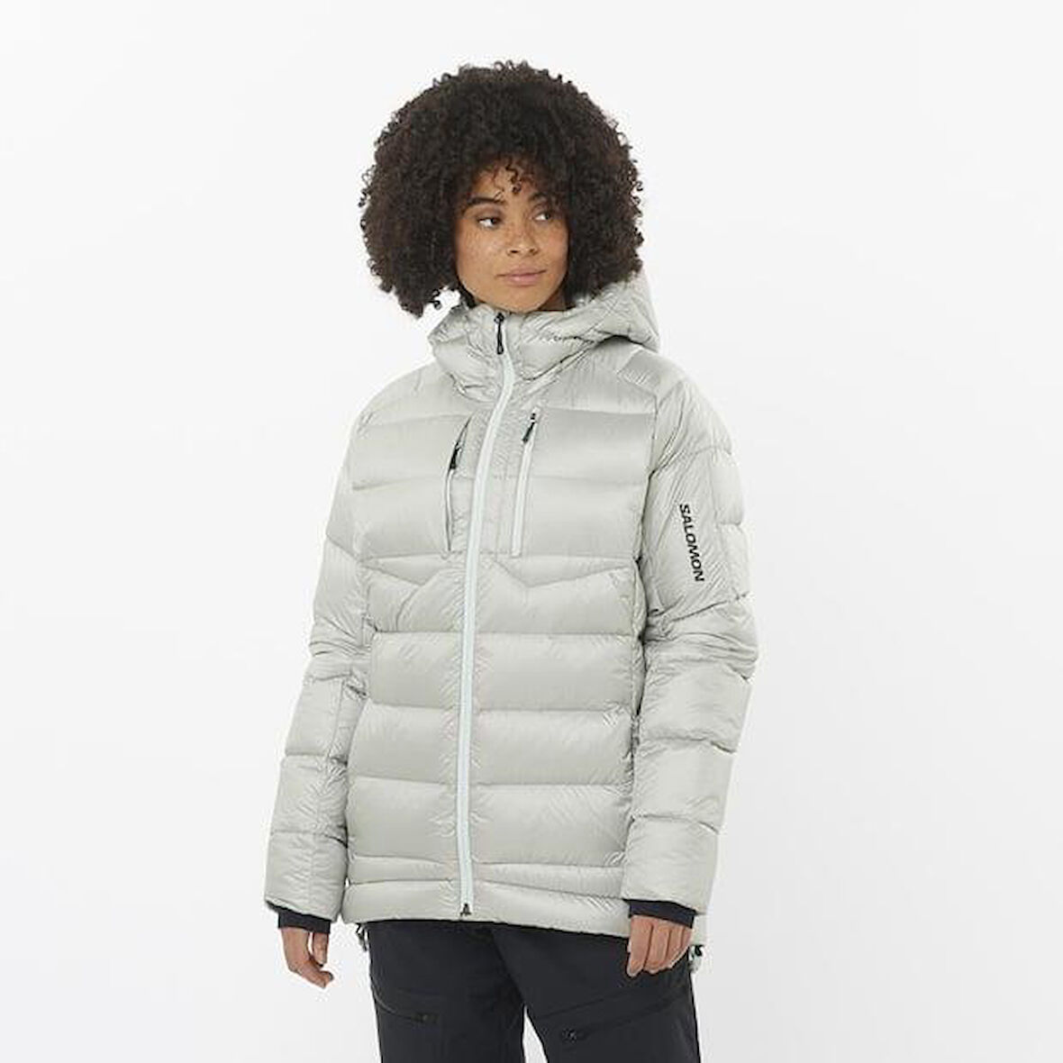 Salomon LC2289900 Elixir Ultra Down Parka W Misty Blue Kadın Outdoor Ceket