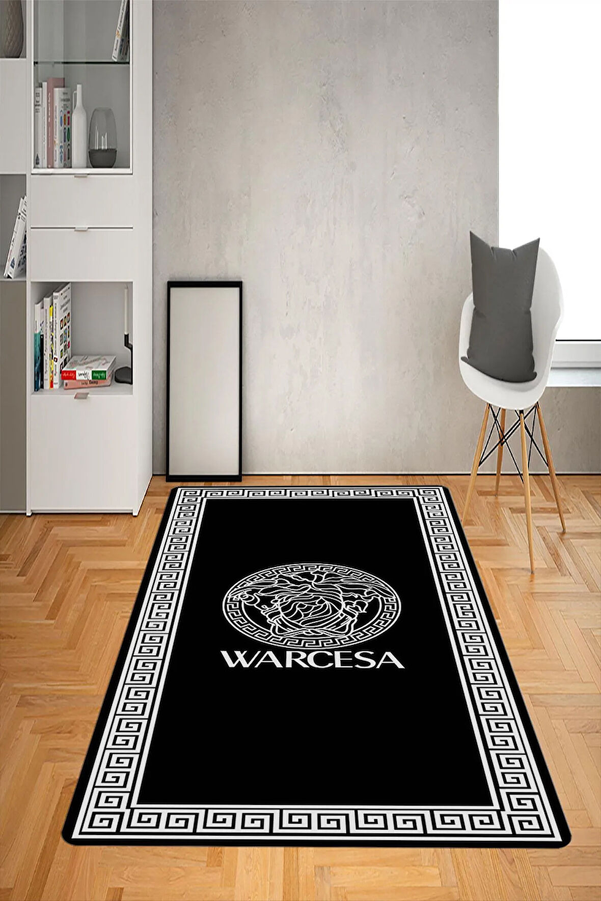 Kaymaz Taban Yıkanabilir Dekoratif Modern Medusa Desenli Dot Taban Halı