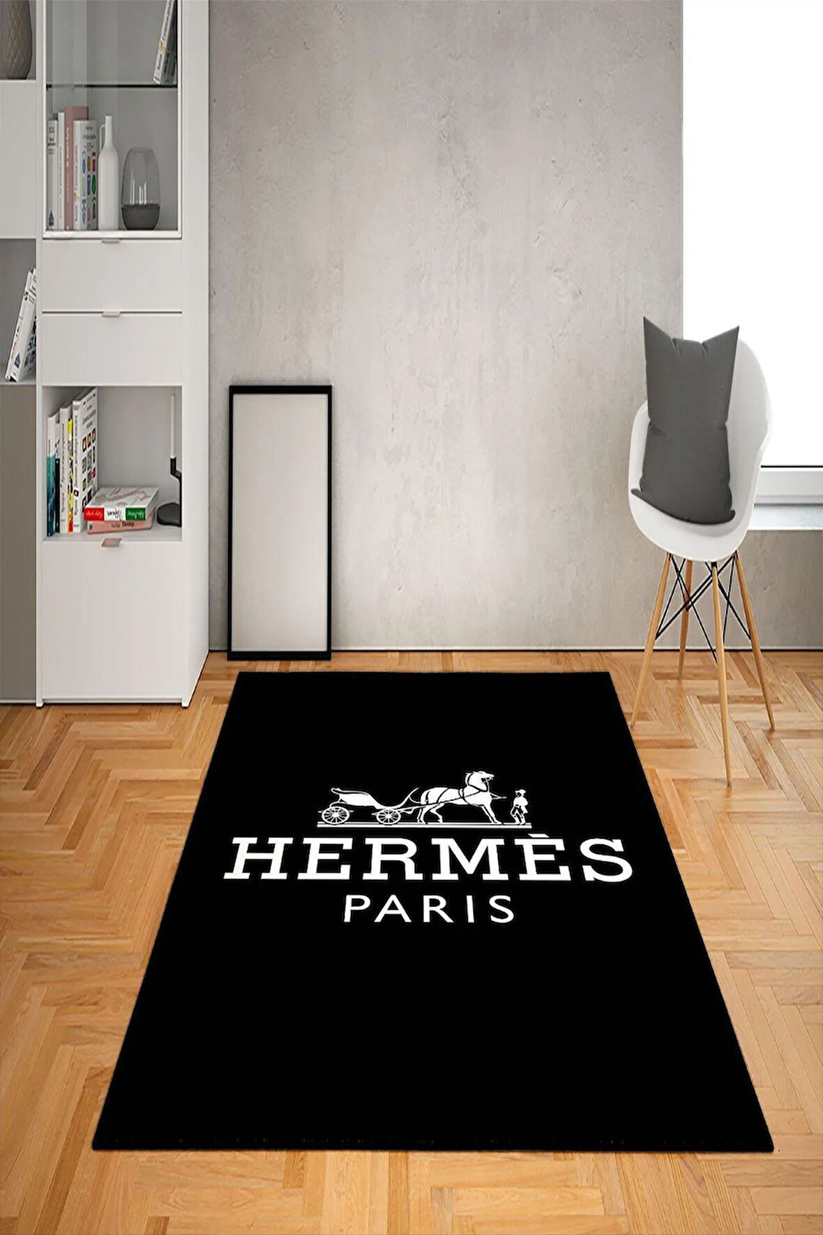 Kaymaz Taban Yıkanabilir Dekoratif Modern Hermes Desenli Dot Taban Halı