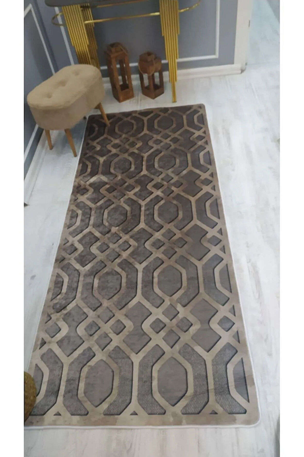 Kaymaz Tabanlı Yıkanabilir Örüntü Model Desenli Dot Taban Halı
