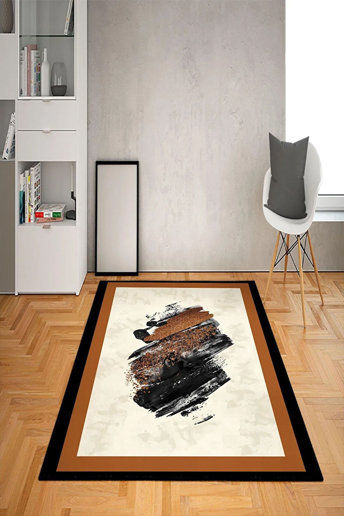 Kaymaz Tabanlı Yıkanabilir Dekoratif Desenli Dot Taban Halı