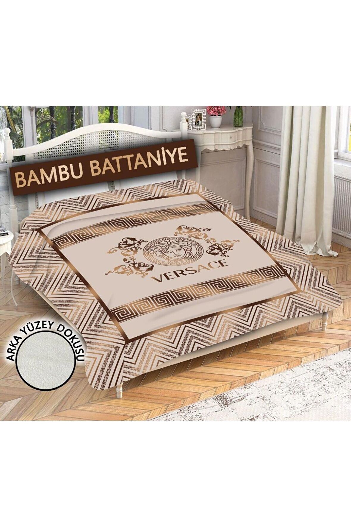 Dekoratif Modern Desenli %100 Bambu Kumaşlı Battaniye