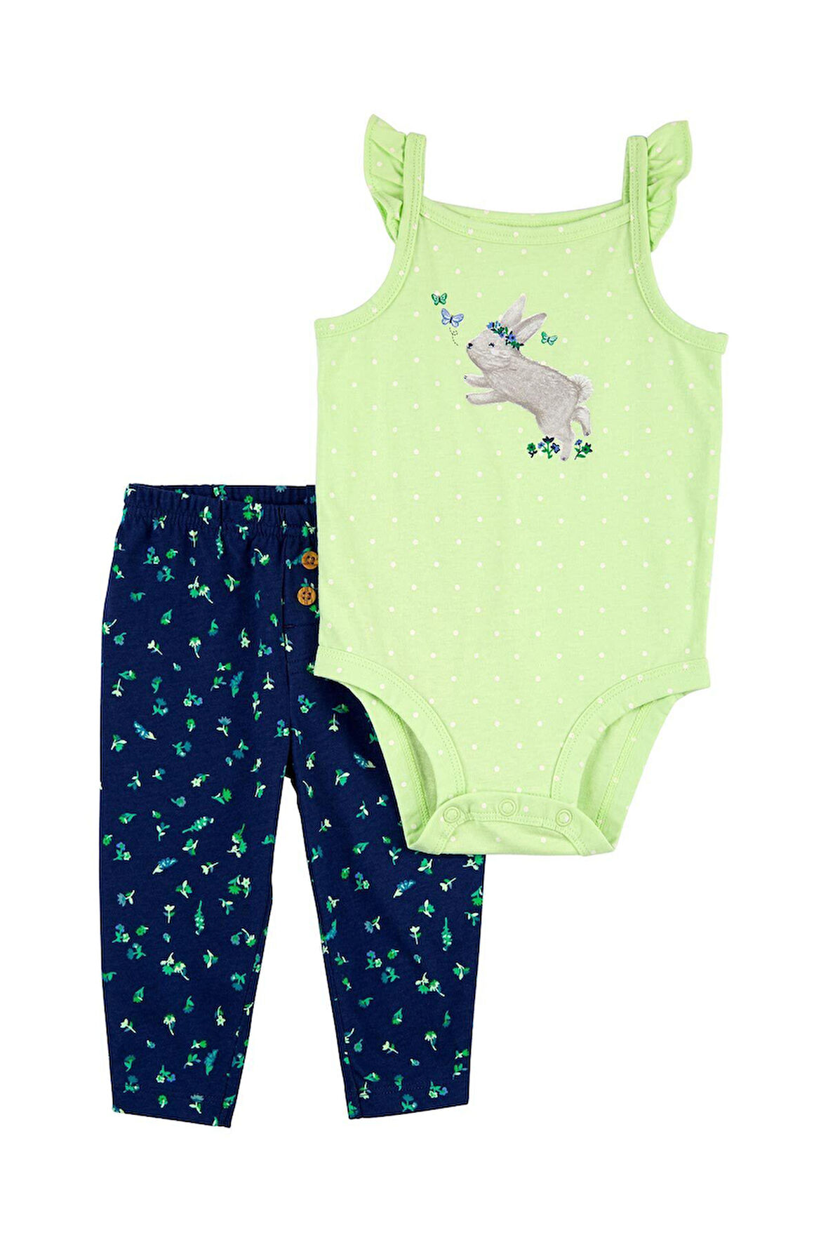 Carters Yeşil Kız Bebek Body Pantolon Set 1P004010Y