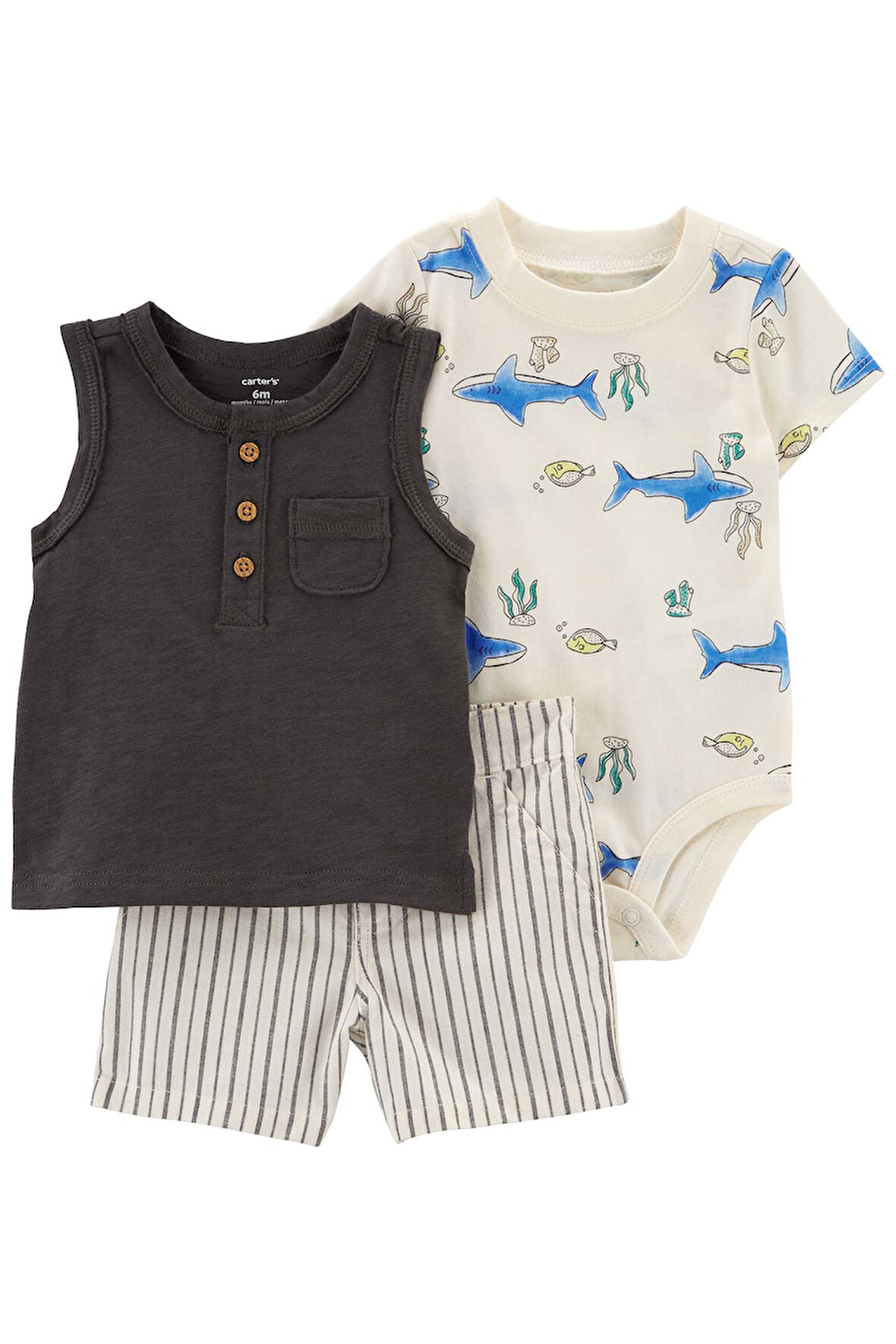 Carters Renkli Erkek Bebek Alt Üst Set 1P282710R