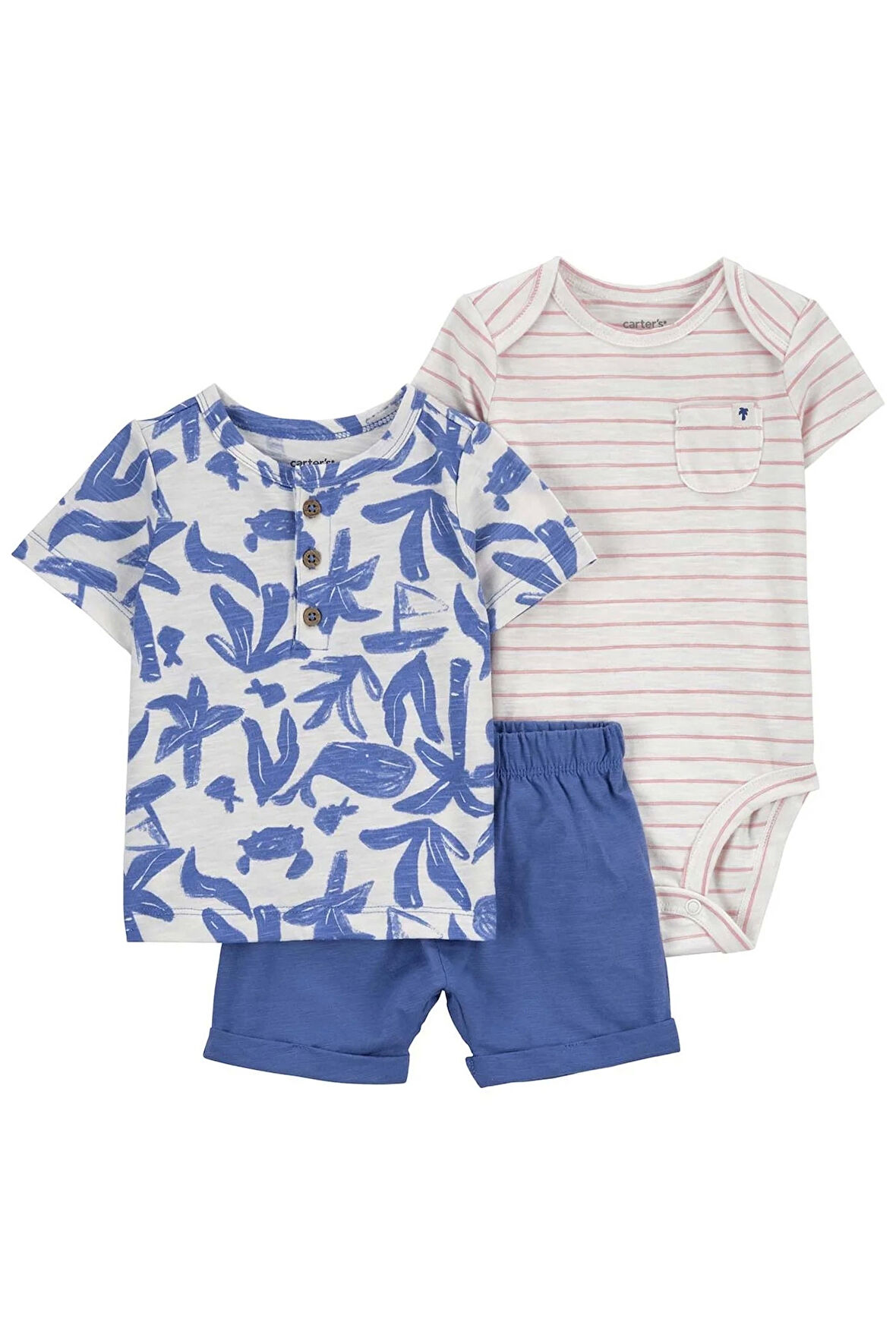 Carter's Layette Erkek Bebek 3'Lü Set 1Q476410 Karışık Renkli