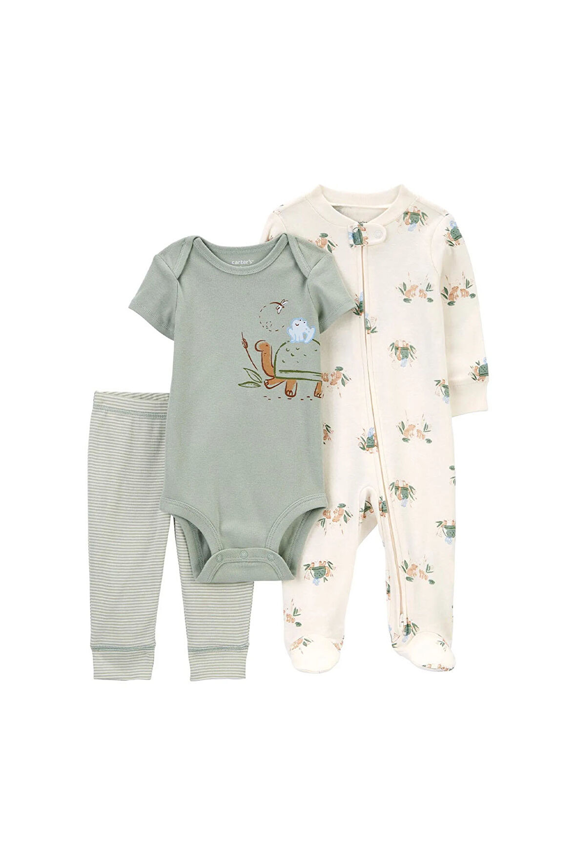 Layette Erkek Bebek Tulum Body Pantolon Set 3'lü Paket