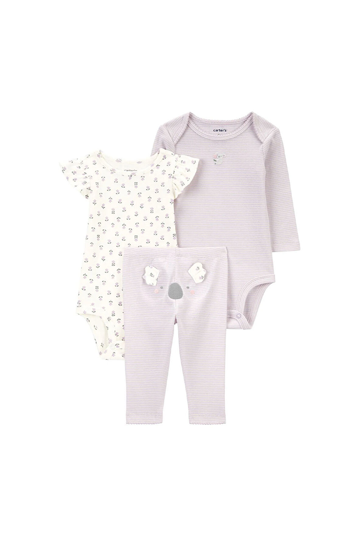 Carter's Layette Kız Bebek Body Pantolon Set 3'lü Paket