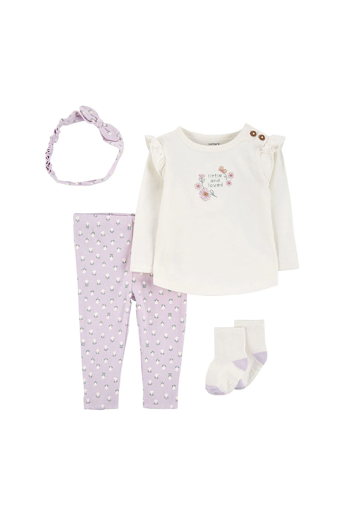 Carter's Layette Kız Bebek Alt Üst Set 4'lü Paket