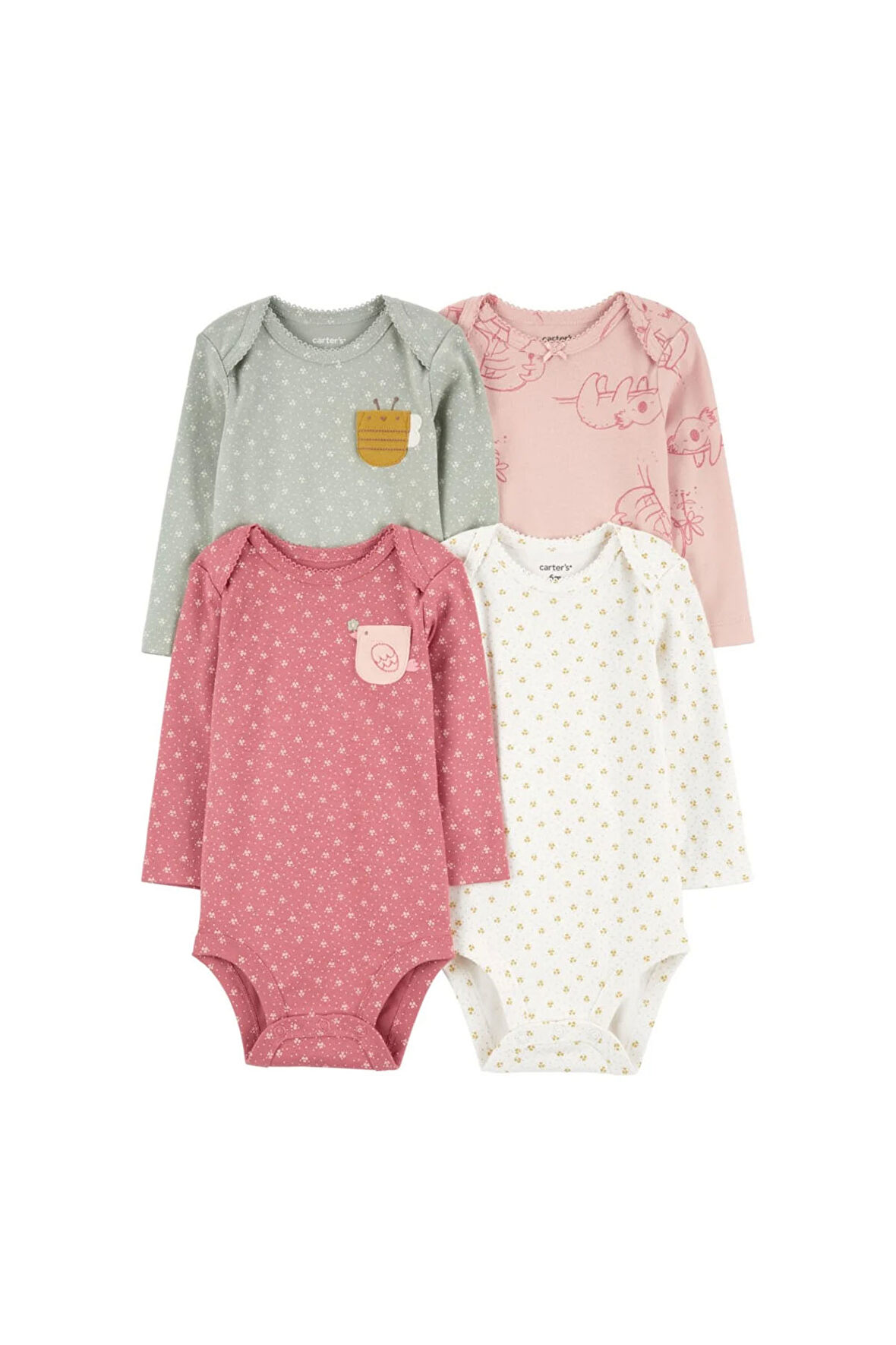 Carter's Kız Bebek Uzun Kollu Body Set 4'lü Paket