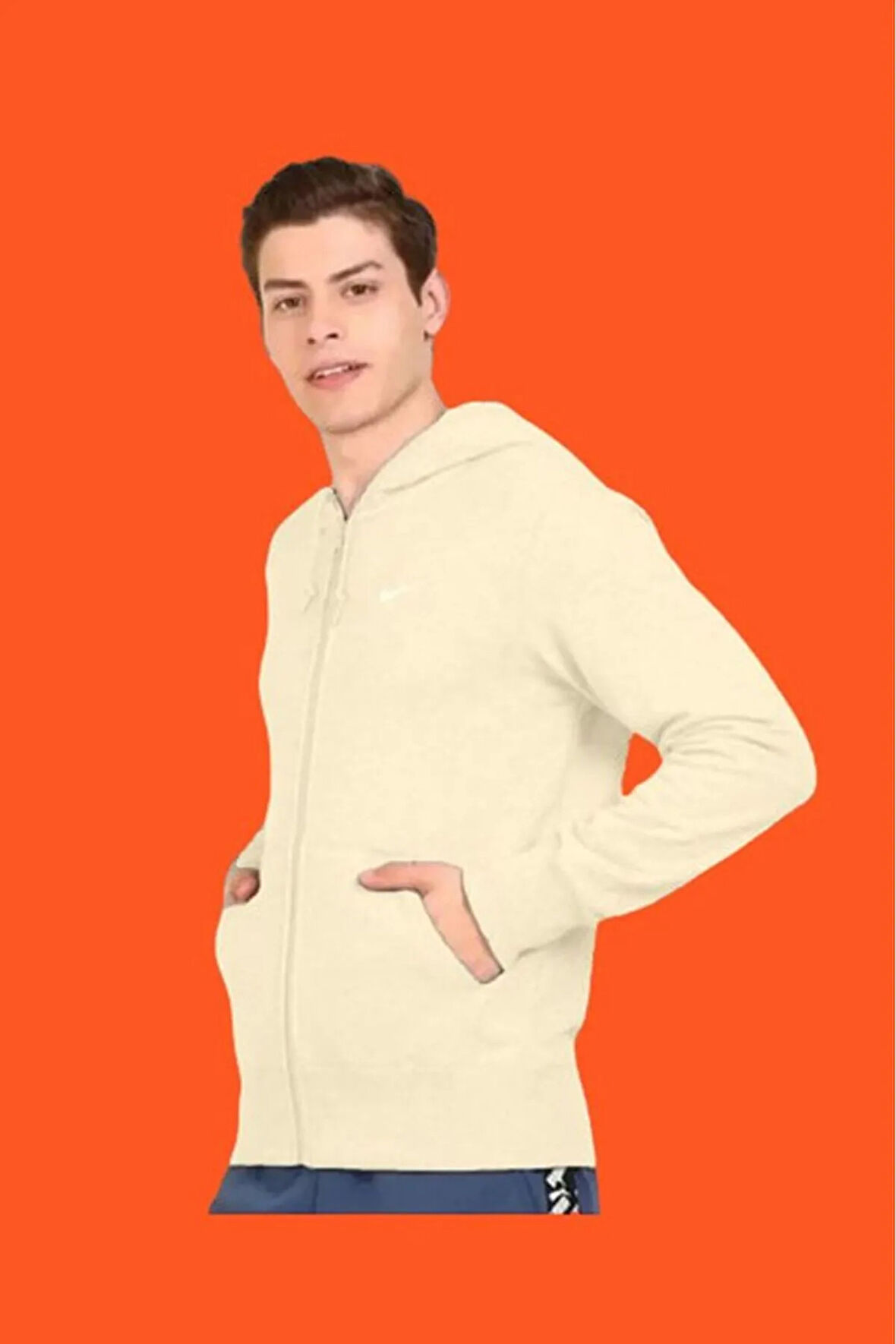 Sportswear Full Zip Club Beige Hoodie Jacket Erkek Sweatshirt Cz4147-113