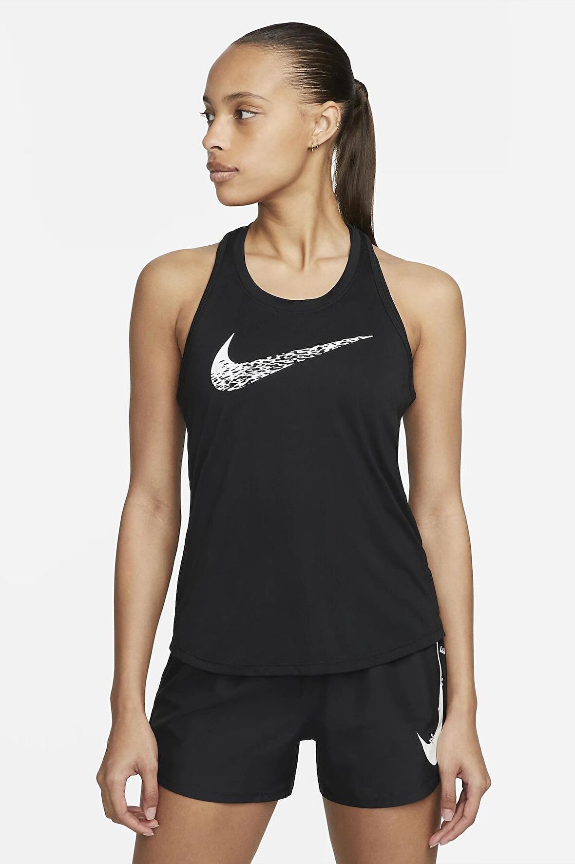 Nike Dri-Fit Swoosh Run Siyah Kadın Spor Atleti