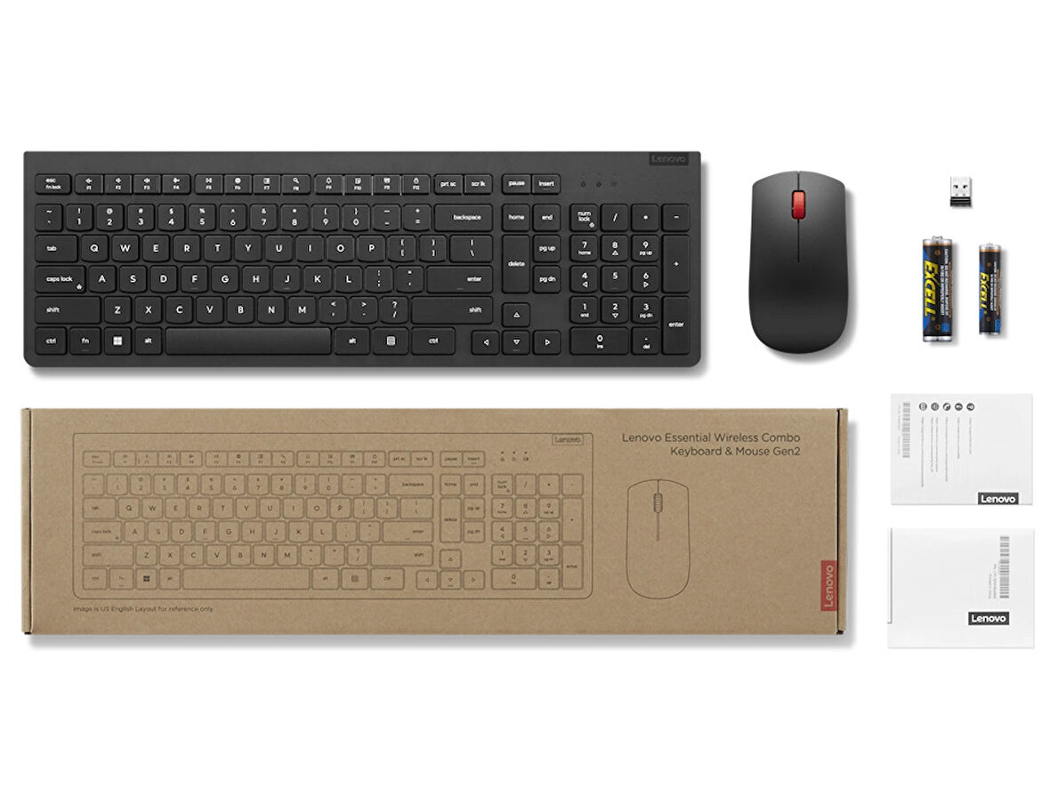 Lenovo Essential Kablosuz Türkçe Q Klavye Mouse Set - 4X31N50744