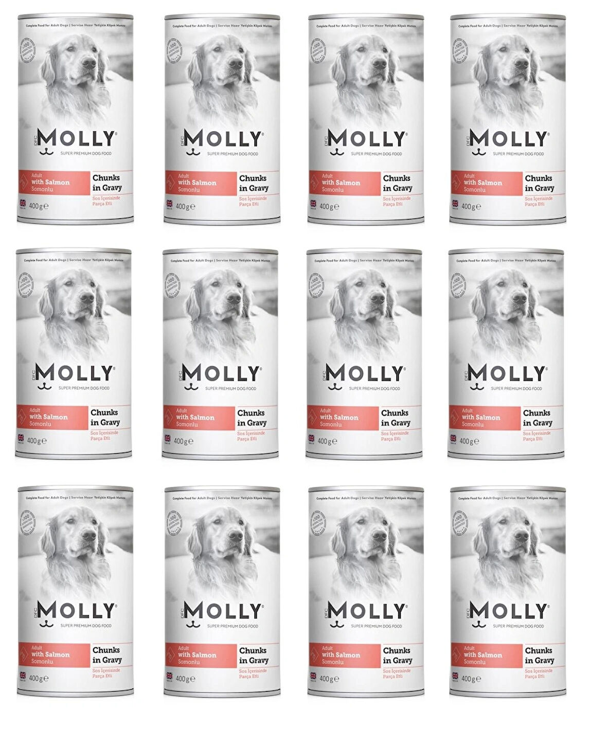 Molly Somonlu Soslu Köpek Konservesi 400 Gr X 12 Adet