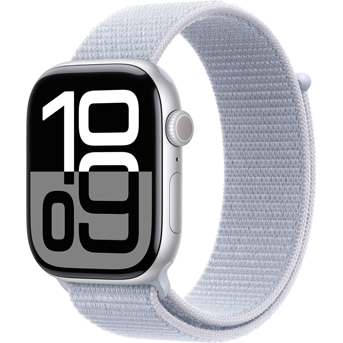 Apple Watch Series 10 Gps 46MM Silver Aluminium Case With Blue Cloud Sport Loop