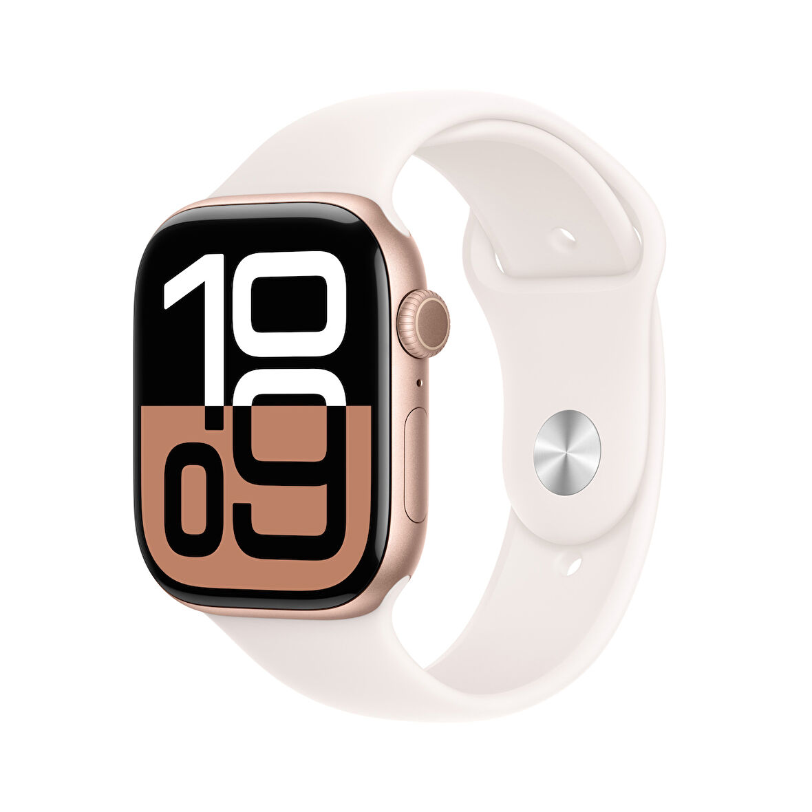 Apple Watch Series 10 GPS 46 mm Roze Altın Rengi Alüminyum Kasa ve Bulut Pembesi Spor Kordon - M/L (MWWU3TU/A)