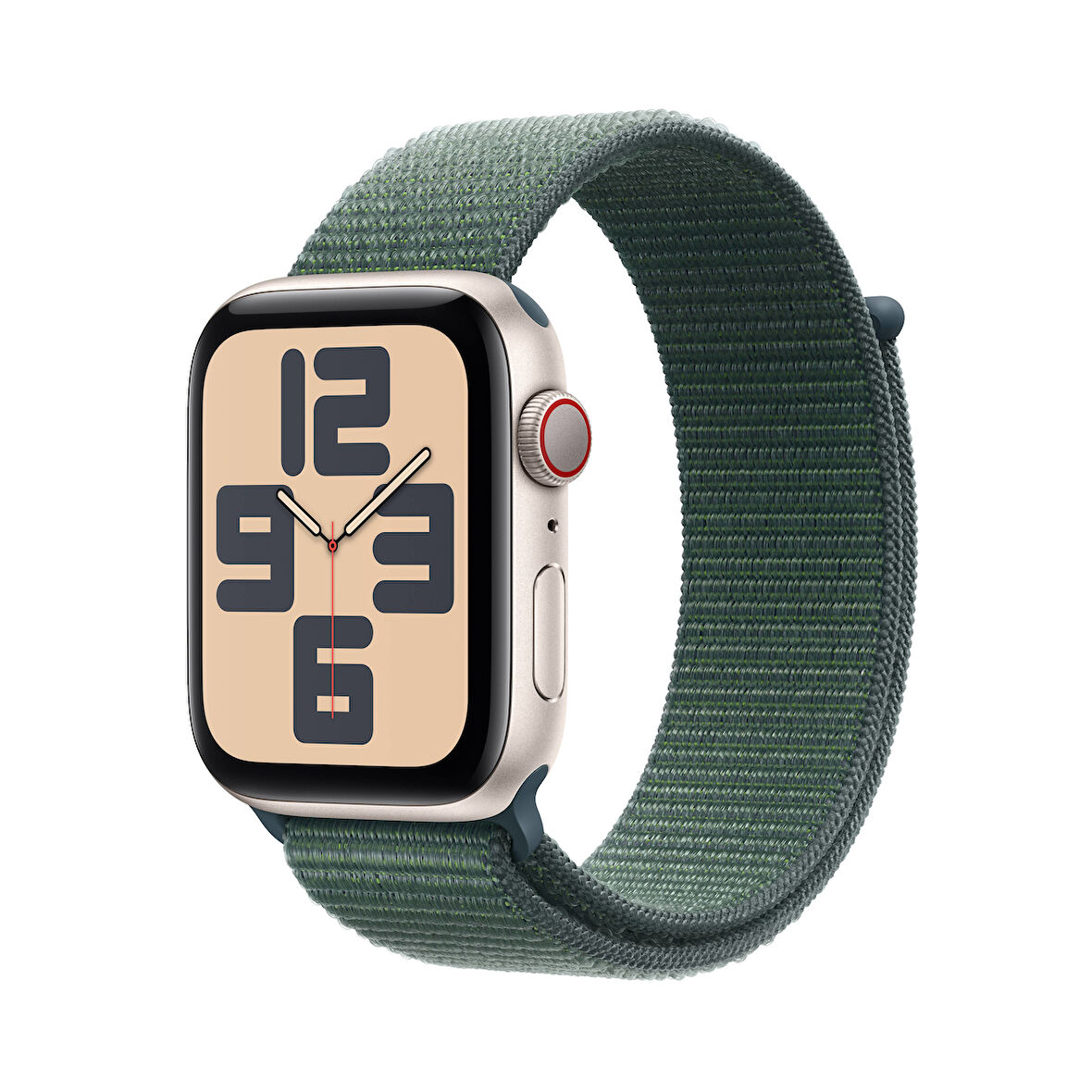 Apple Watch SE GPS + Cellular 40 mm Yıldız Işığı Alüminyum Kasa ve Göl Yeşili Spor Loop (MXGH3TU/A)
