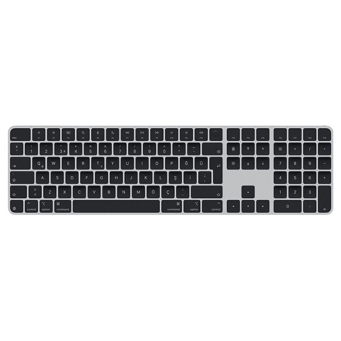Apple çipli Mac modelleri için Touch ID özellikli ve Sayısal Tuş Takımlı Magic Keyboard - Türkçe Q Klavye - Siyah Tuşlar (MXK83TQ/A)