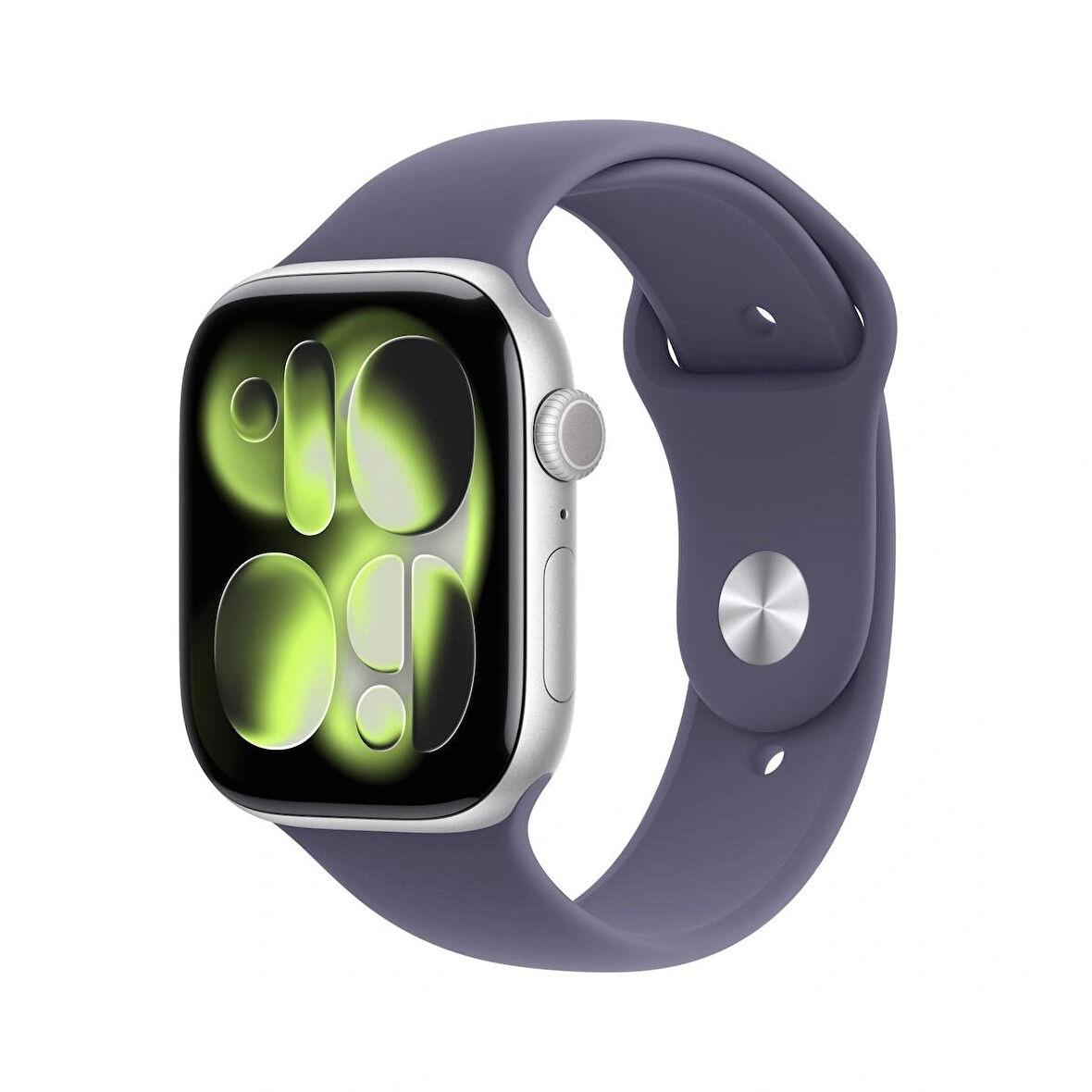 Apple Watch Series 11 GPS 42mm Silver Aluminium Case with Purple Fog Sport Band - S/M
