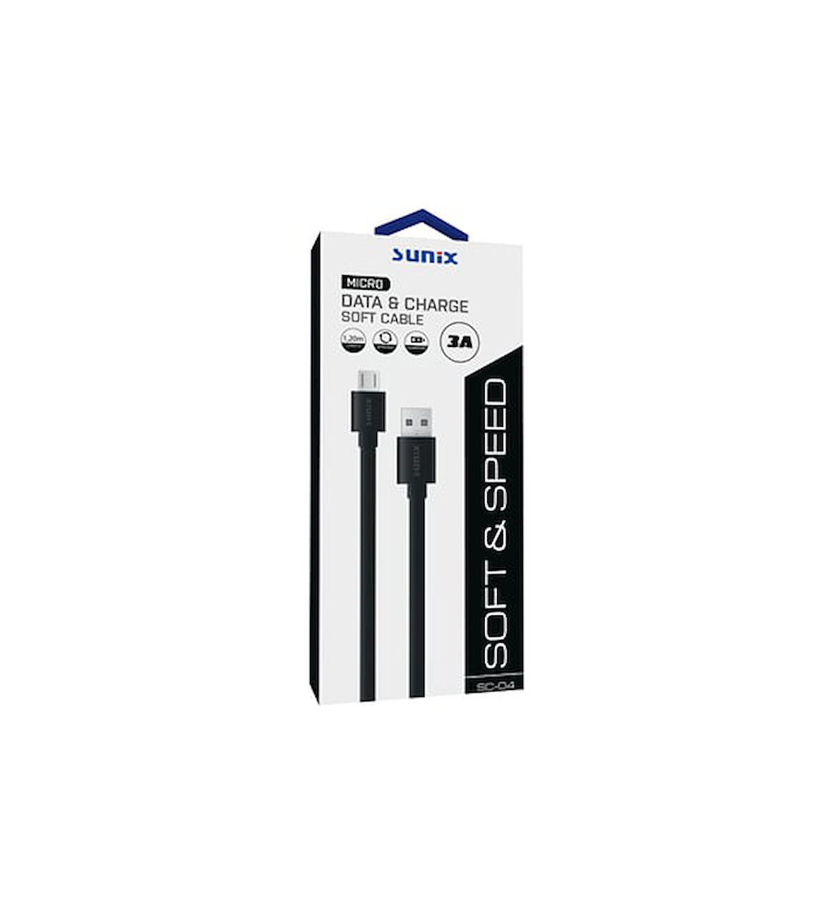 SNX SC04 3.0A MİCRO 1 METRE ŞARJ KABLOSU SİYAH