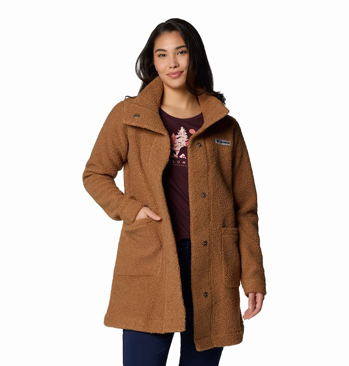 Columbia Panorama™ Long Jacket Kahverengi Kadın Outdoor Polar Ceket AL1333