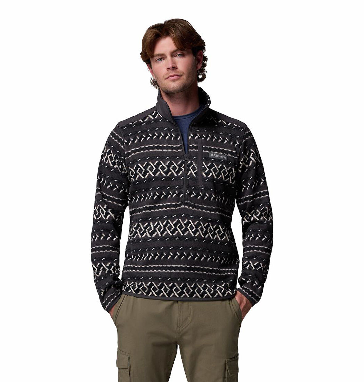 Sweater Weather Printed Yarım Fermuarlı II Erkek Polar Üst