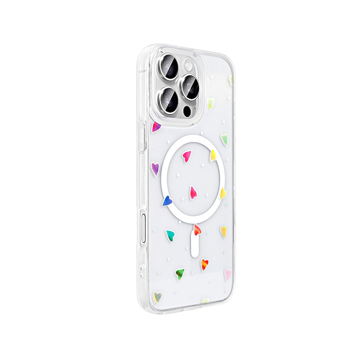 Gpack iPhone 16 Pro Max uyumlu Kılıf Folk M-Safe Şarj Özellikli Şeffaf Desenli