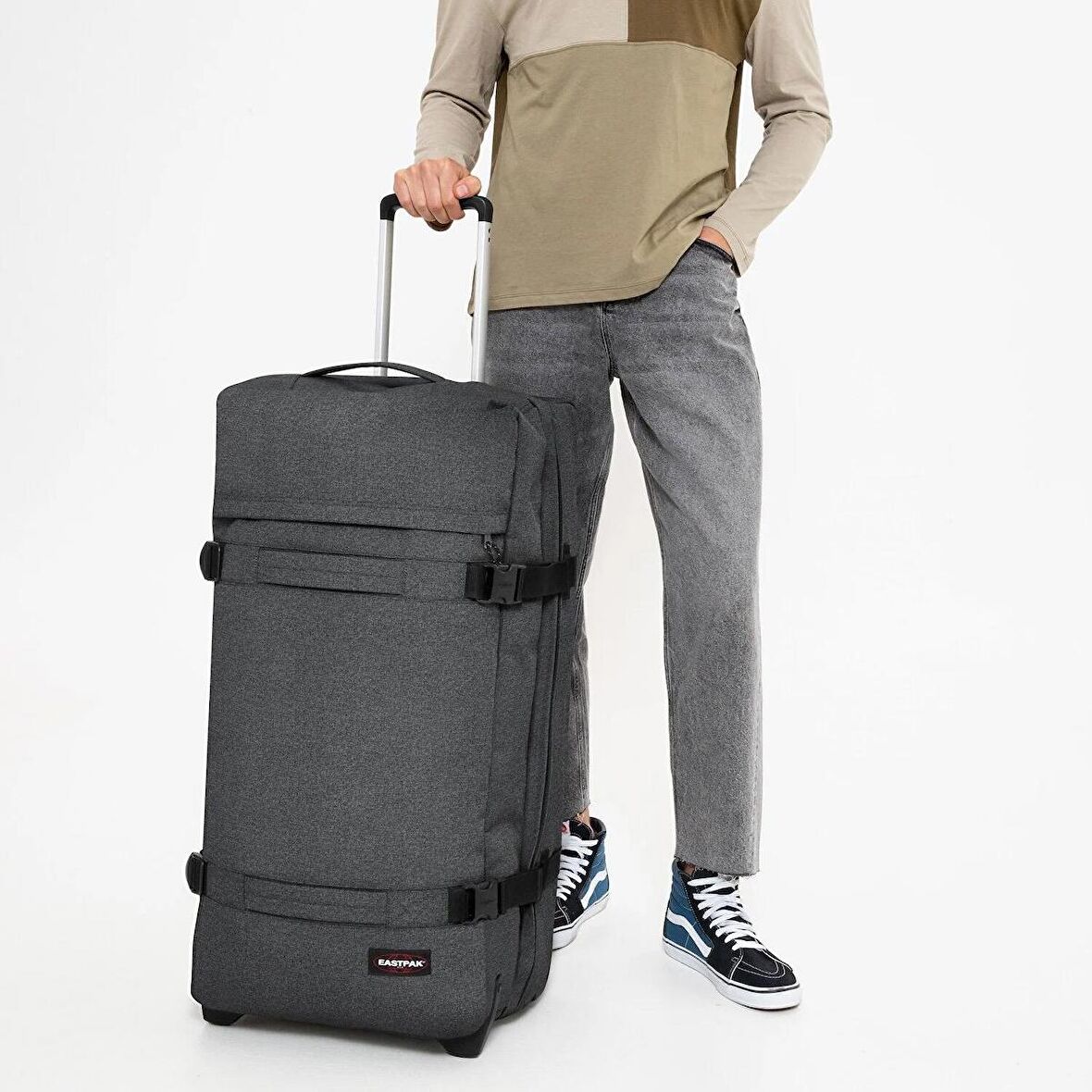 Eastpak Transit'R L Black Denim Valiz