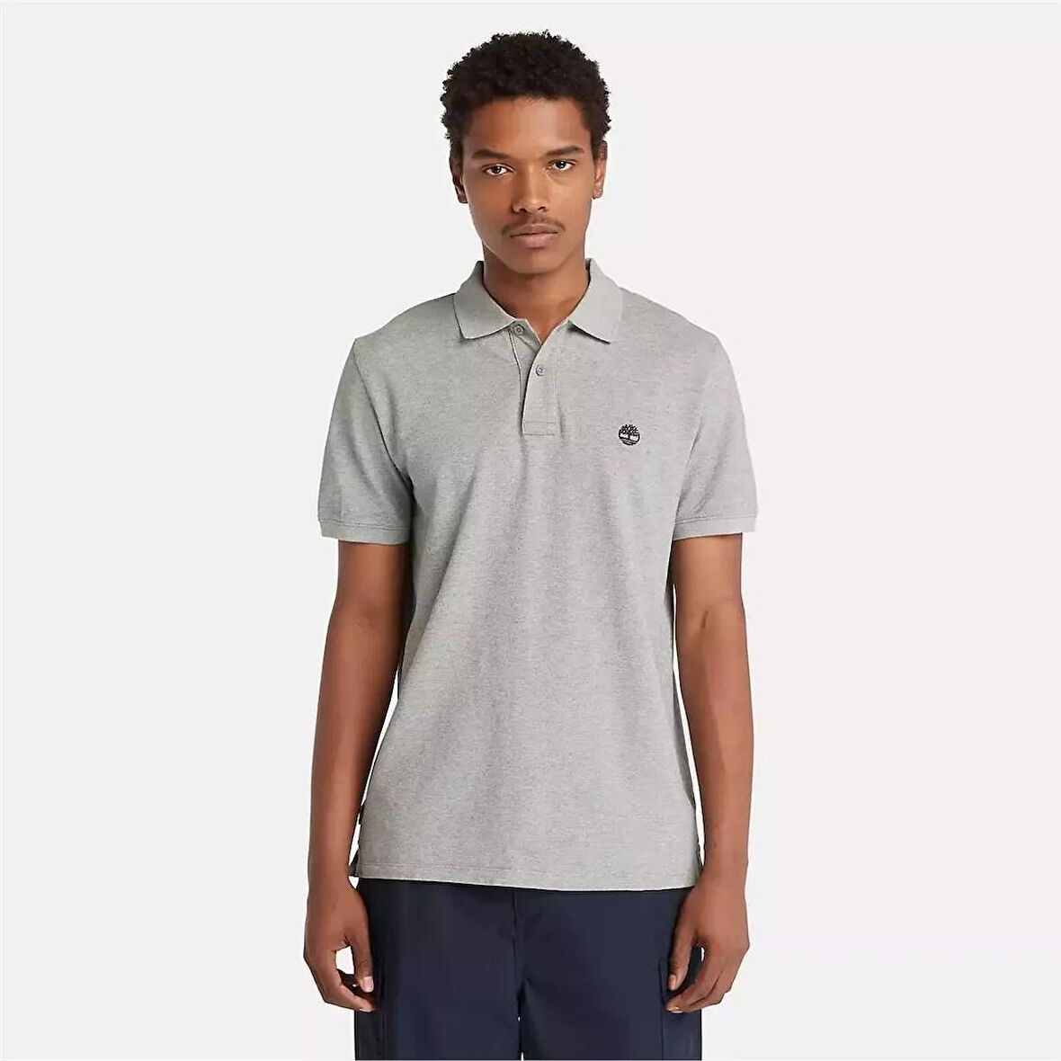 Timberland Pique Short Sleeve Polo Medıum Grey Heather Erkek T-Shirt