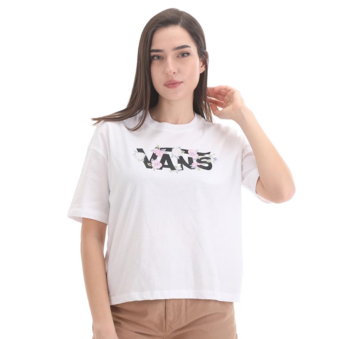 0A5LCNWHT1-R Vans Flow Rına Kadın T-Shirt Beyaz