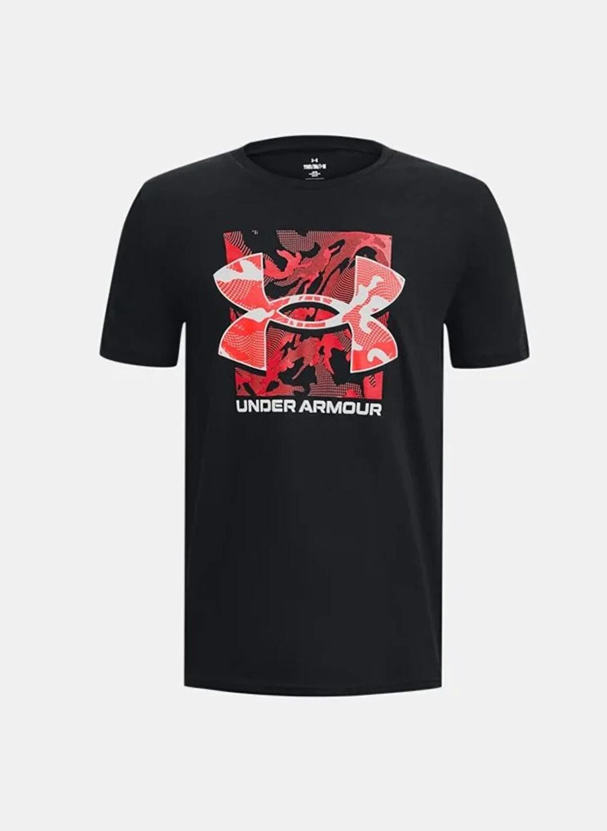 Under Armour Baskılı Siyah Erkek T-Shirt 1377317-001-UA BOX LOGO CAMO SS MFO