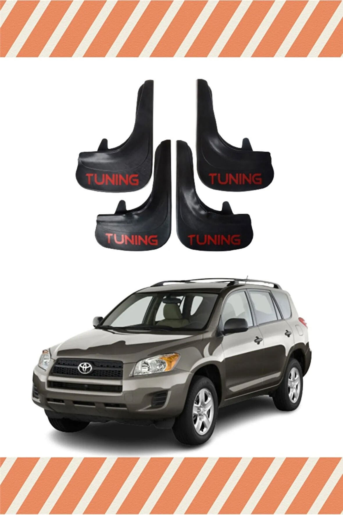 Toyota Rav 4 tüm kasalar tuning yazılı 4’lü tozluk çamurluk paçalık