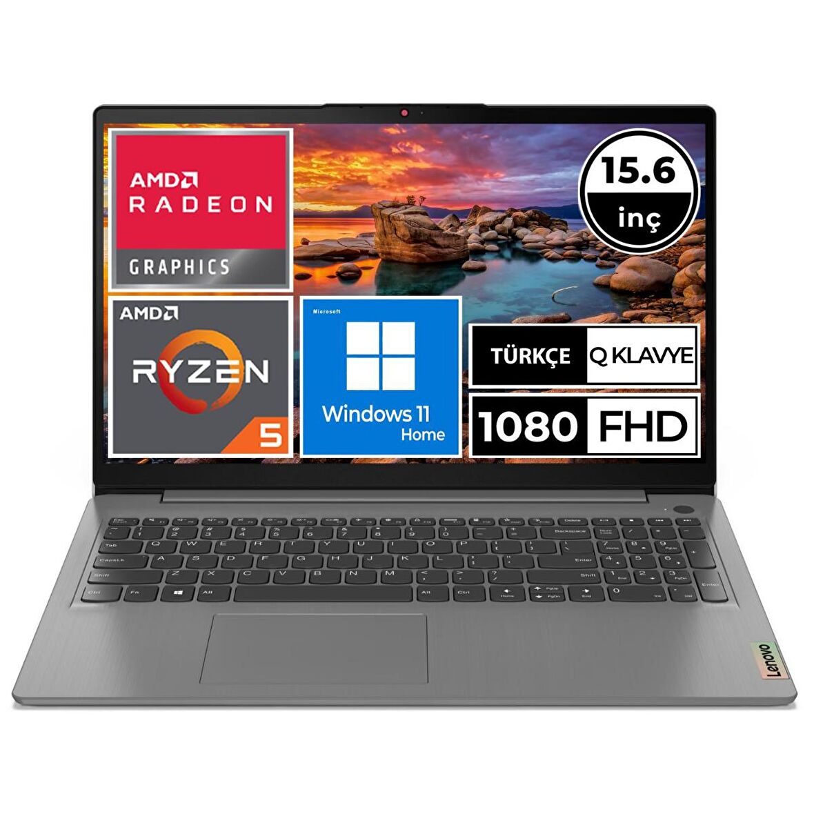 Lenovo Ideapad 3 82KU0117TX Dahili Ekran Kartı AMD Radeon Graphics 5500U 8 GB DDR4 256 GB 15.6 inç Full HD w11pro/home Notebook Dizüstü Bilgisayar