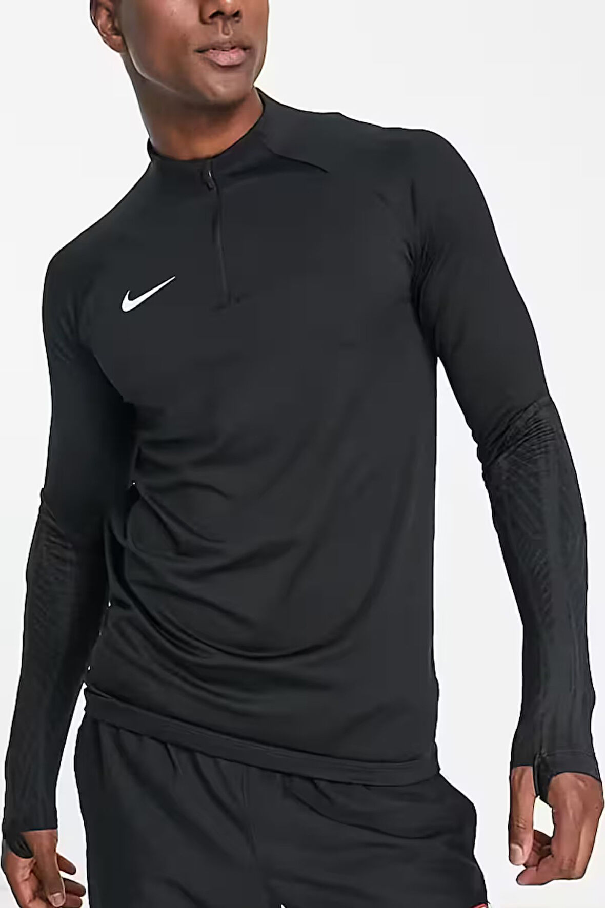 Nike Dri-Fit Strike Dar Kesim Erkek Siyah Antrenman Üstü