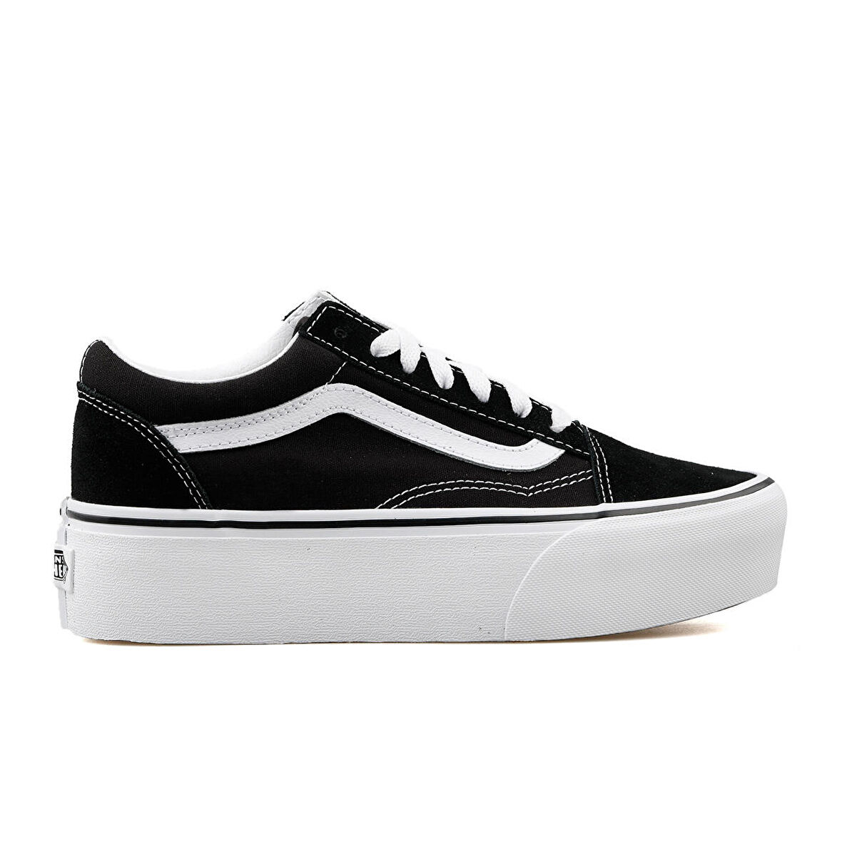 Kadın Keten Ayakkabı VN0A7Q5M6BT1 Vans UA Old Skool Stackform Black/True White