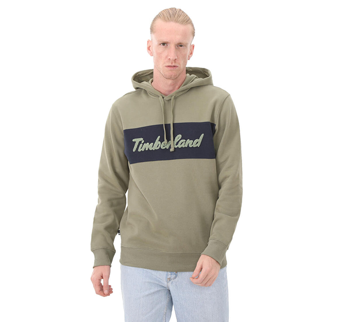 B0A6FKM5901-R Timberland Ls Cursive Hoodie Sweatshirt Regular Erkek Sweatshirt Haki