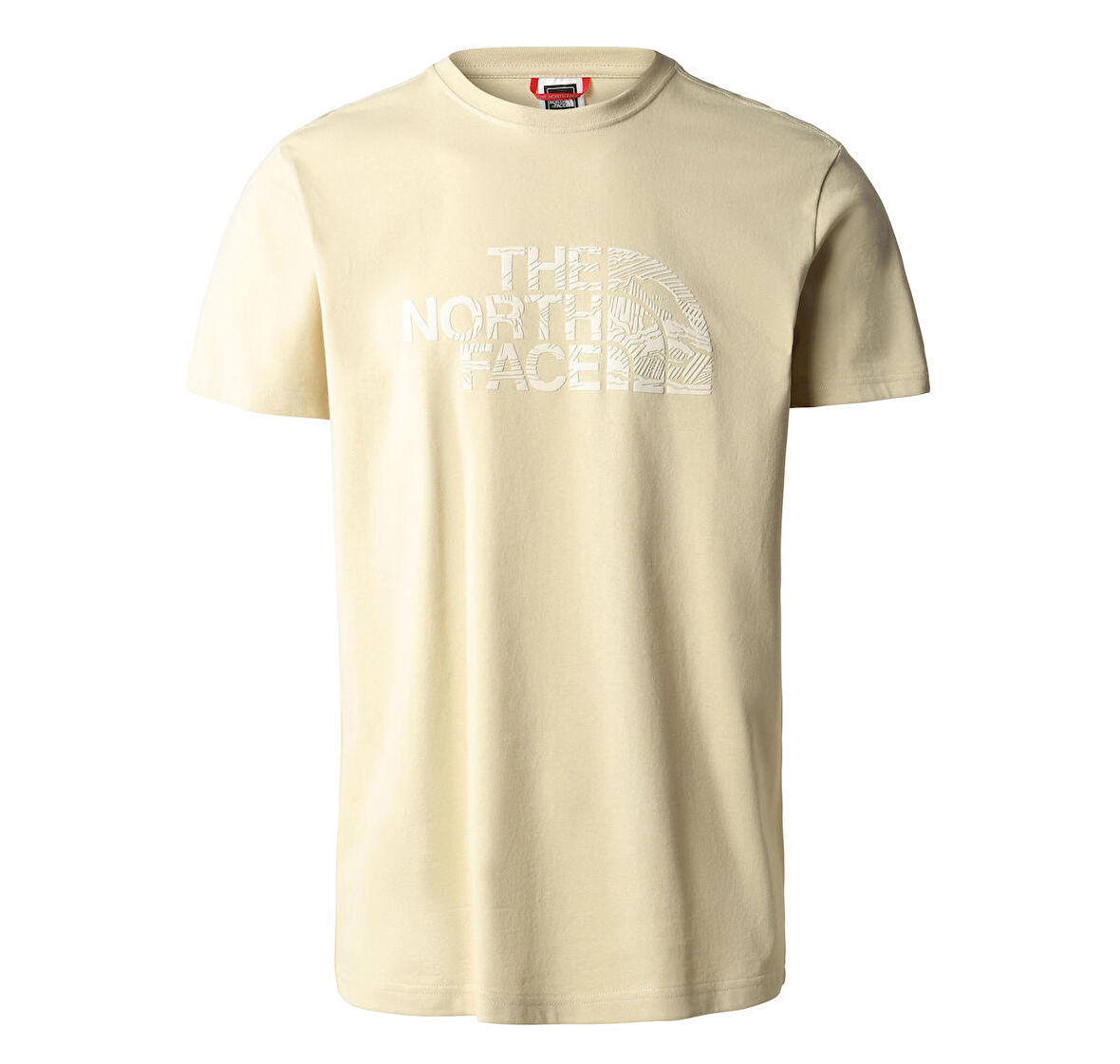 F0A827H3X41-R The North Face M S-S Woodcut Dome Tee-Eu Erkek T-Shirt Krem