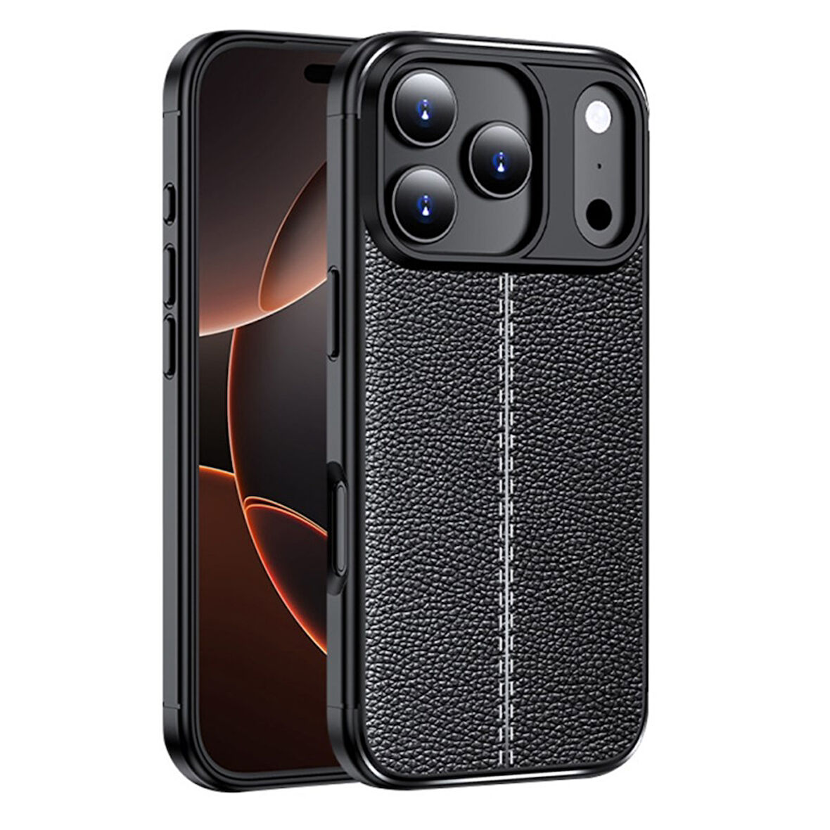 Gpack iPhone 17 Pro uyumlu Kılıf Niss Silikon Deri Görünümlü
