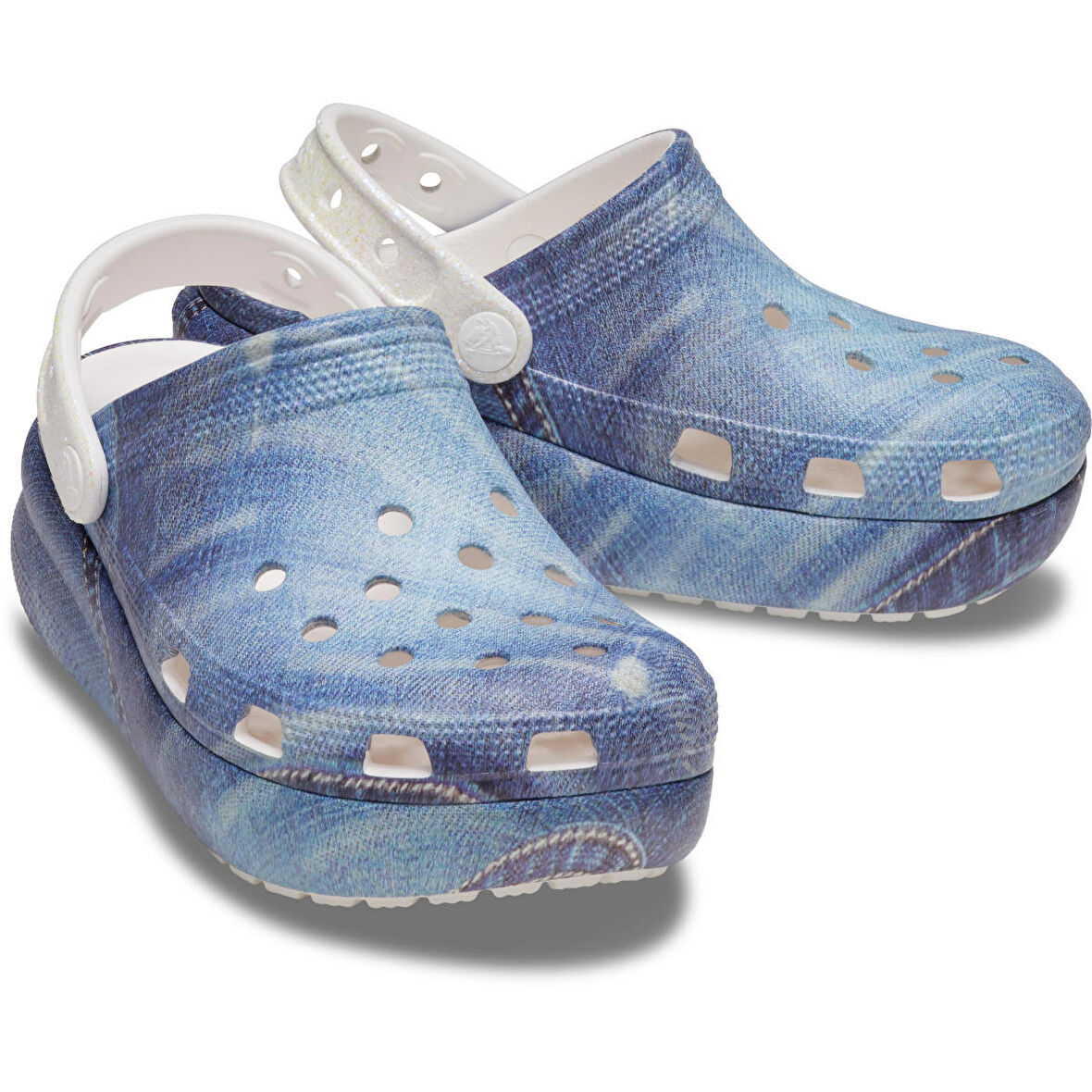 Classic Cutie Denim Clog K - White/Multi