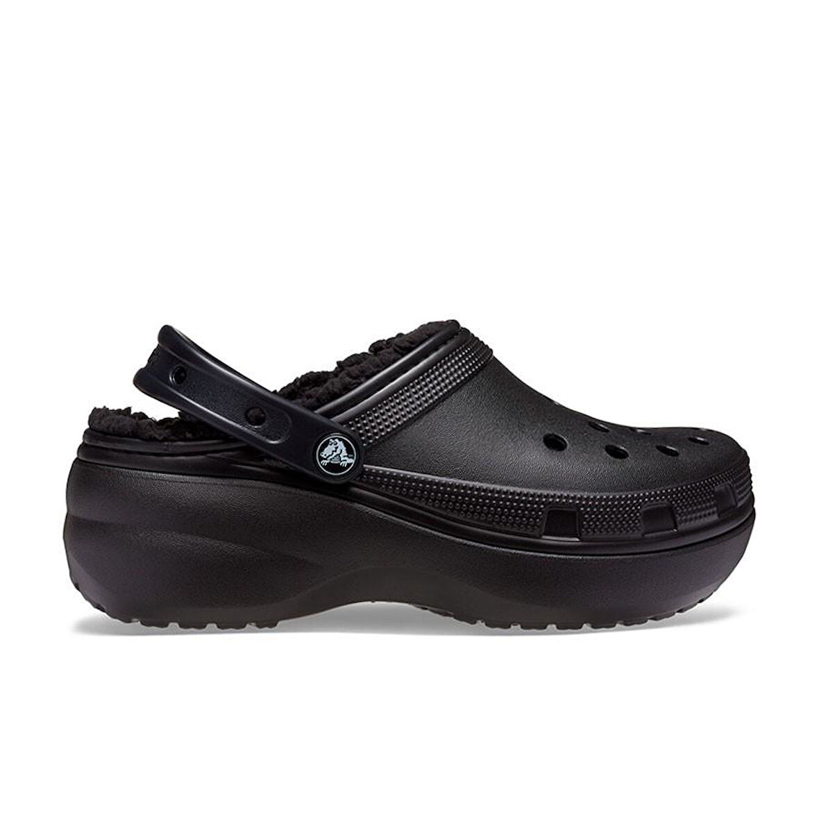 Crocs Classic Platform Lined Clog W Black Noir Terlik 207938-001