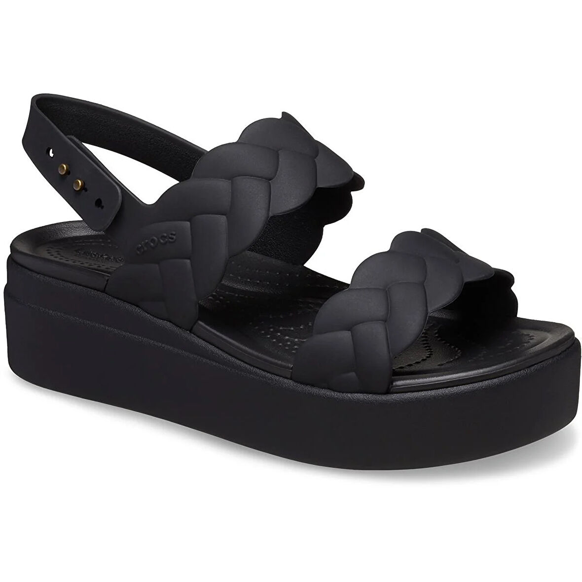 Crocs Brooklyn Woven Low Wedge Kadın Terlik 209977-060 Black