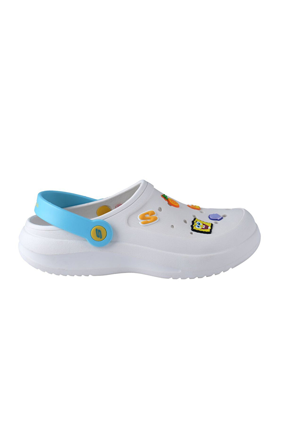 Skechers 896131-WYL Foamies Sponge Bob Kadın Beyaz Spor Terlik