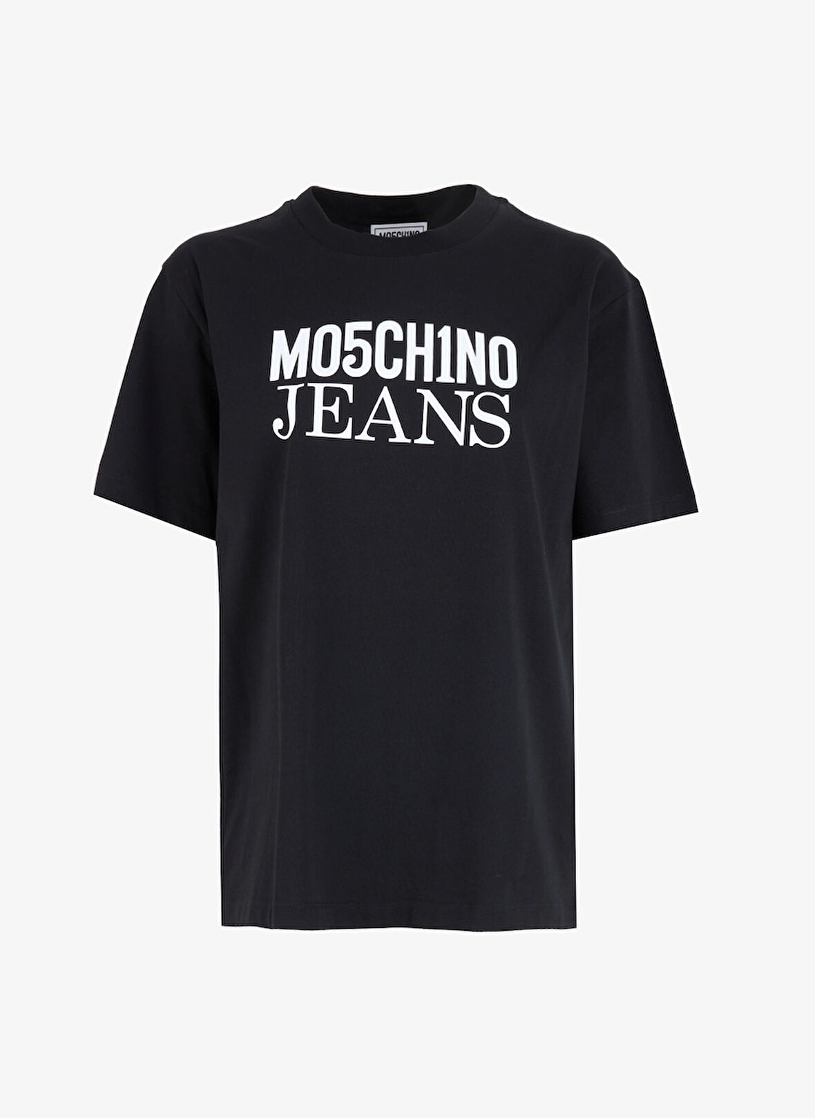 Moschino Jeans Yuvarlak Yaka Baskılı Siyah Kadın T-Shirt A0702-4555