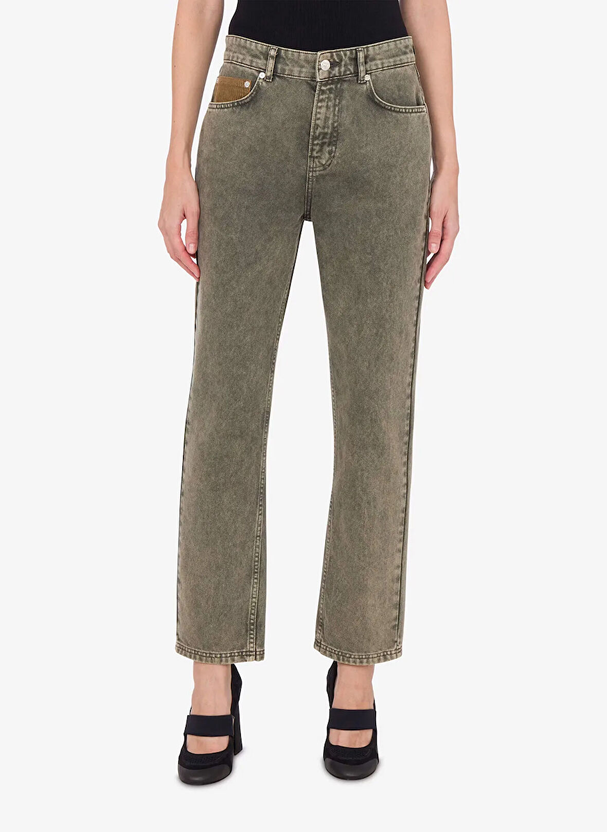 Moschino Jeans Ankle Paça Regular Fit Gri Kadın Denim Pantolon 251K1A031532181517