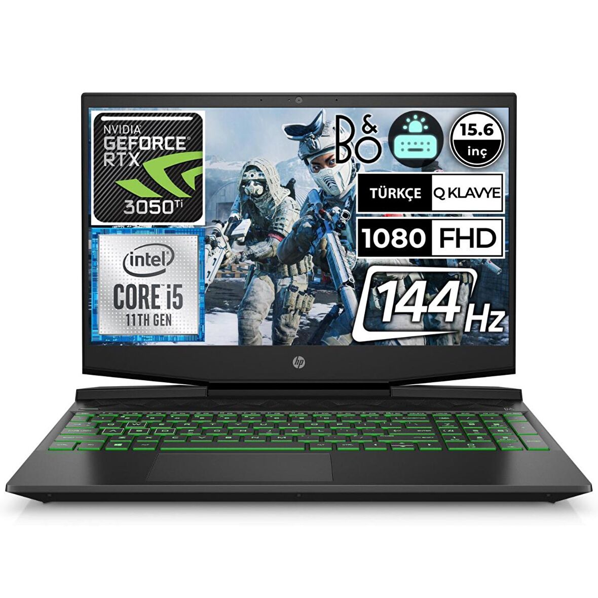 HP Gaming Pavilion 15-DK2069NT 54T25EA Dahili Ekran Kartı Nvidia GeForce RTX 3050 Ti 16 GB DDR4 512 GB 15.6 inç Full HD Freedos Notebook Dizüstü Bilgisayar