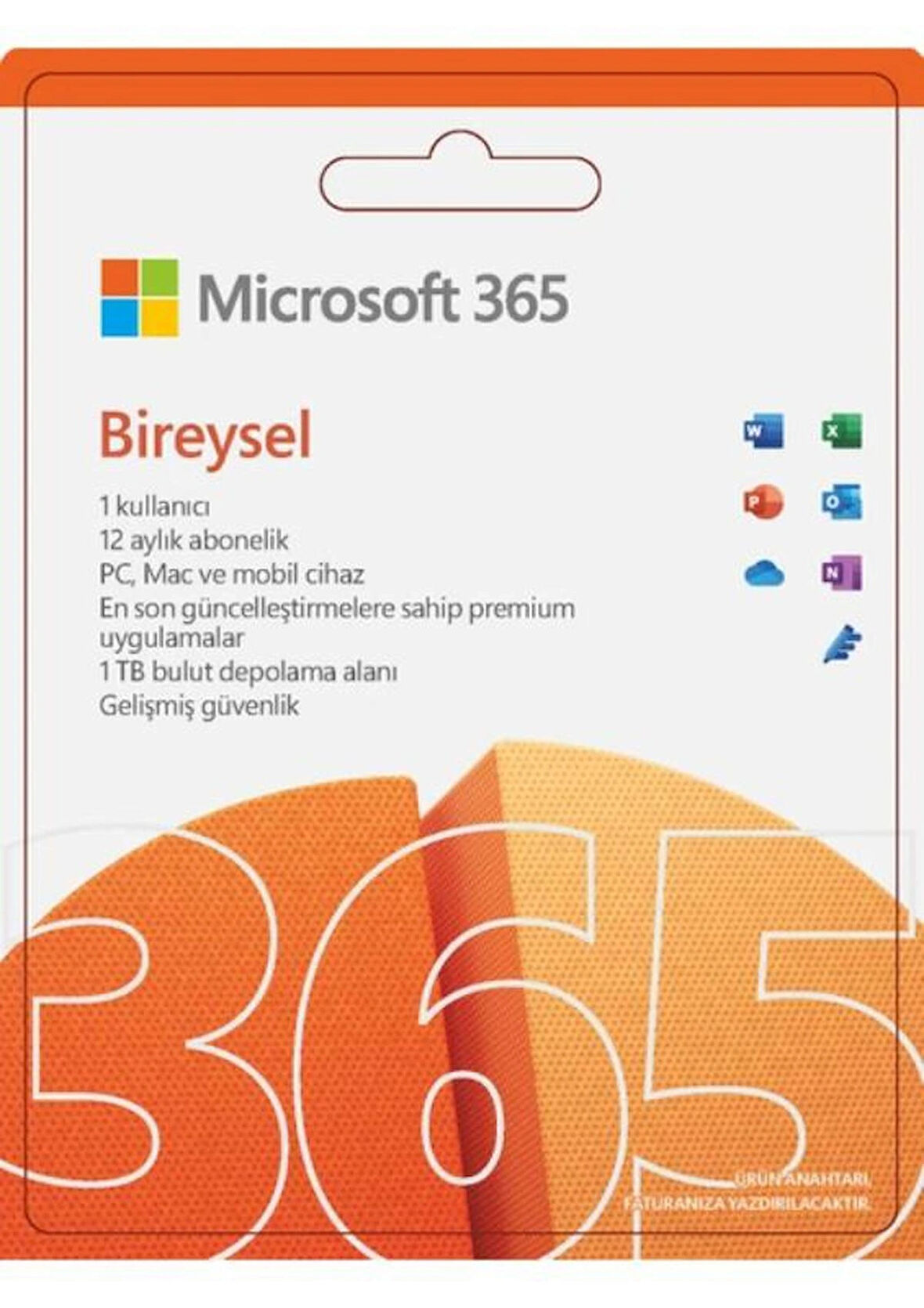 Microsoft Office 365  Bireysel Türkçe Ofis Yazılımı (Kutu) QQ2-01770 